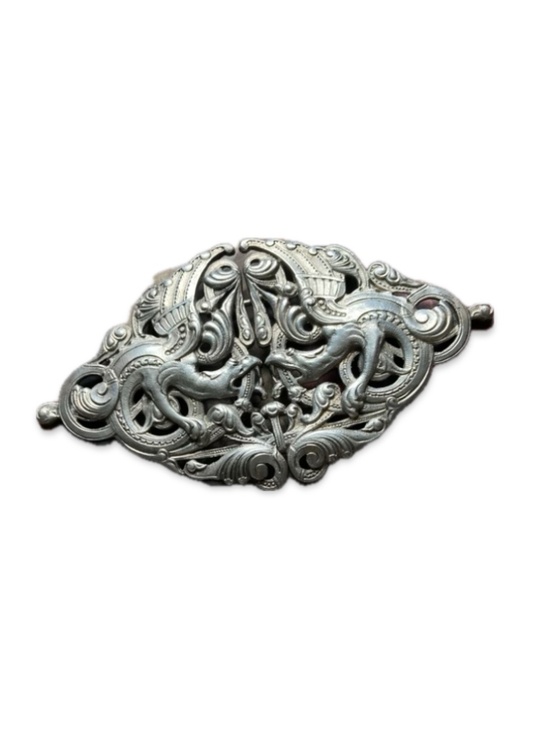Antique Victorian Solid Sterling Silver Seraphic Belt Buckle main image 12